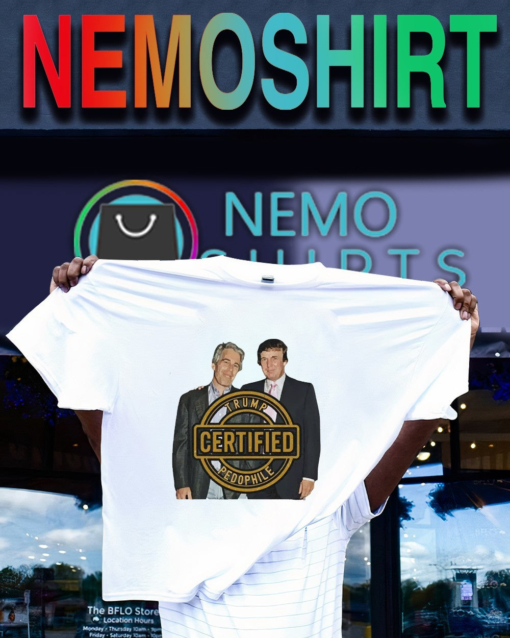 Trump certified pedophile Clinton Epstein Files - Adult & Kids T-Shirts, Sweatshirts & Hoodies apparel design preview 1