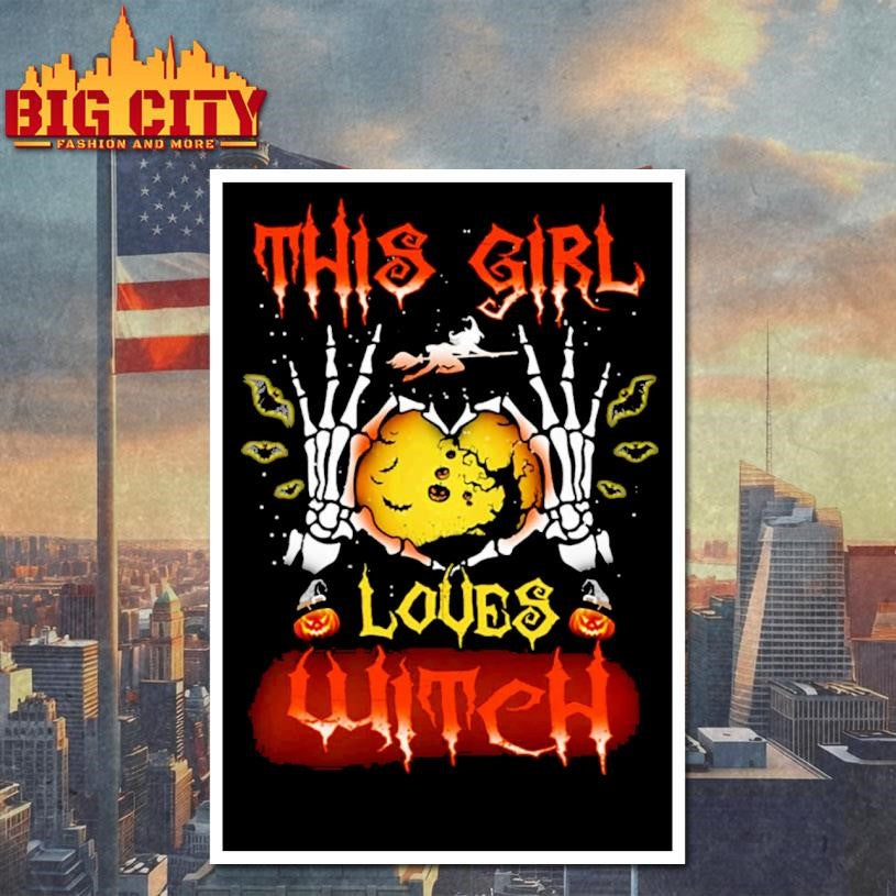 This Girl Loves Witch Halloween - Adult & Kids T-Shirts, Sweatshirts & Hoodies apparel design preview 4