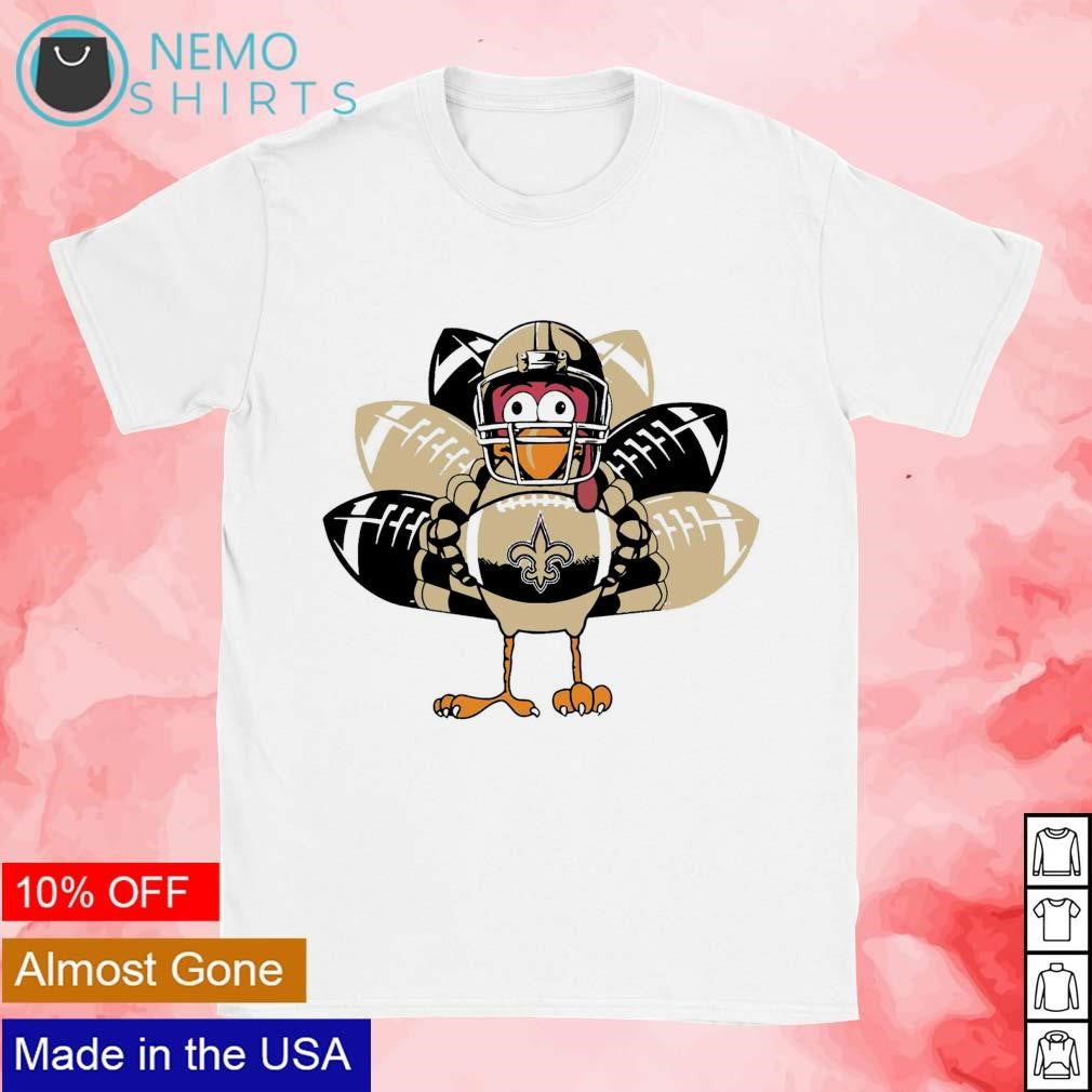 New Orleans Saints turkey thanksgiving football - Adult & Kids T-Shirts, Sweatshirts & Hoodies apparel design preview 1