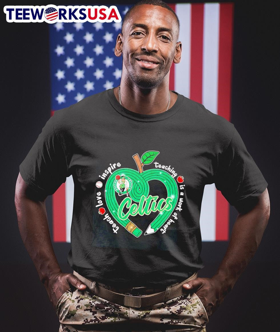 Teach love inspire teaching is a work of heart Boston - Adult & Kids T-Shirts, Sweatshirts & Hoodies apparel design preview 1