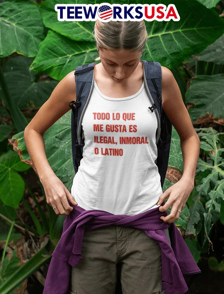 Todo Lo Que Me Gusta Es Ilegal Inmoral O Latino - Adult & Kids T-Shirts, Sweatshirts & Hoodies apparel design preview 4