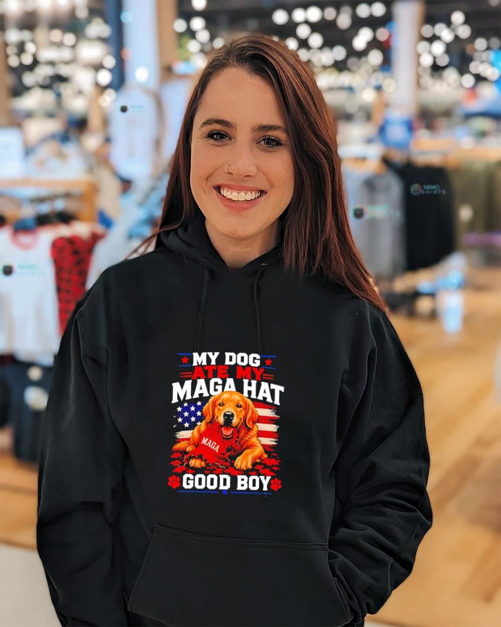 My Dog Ate Maga Hat Good Boy Golden Retriever - Adult & Kids T-Shirts, Sweatshirts & Hoodies apparel design preview 3