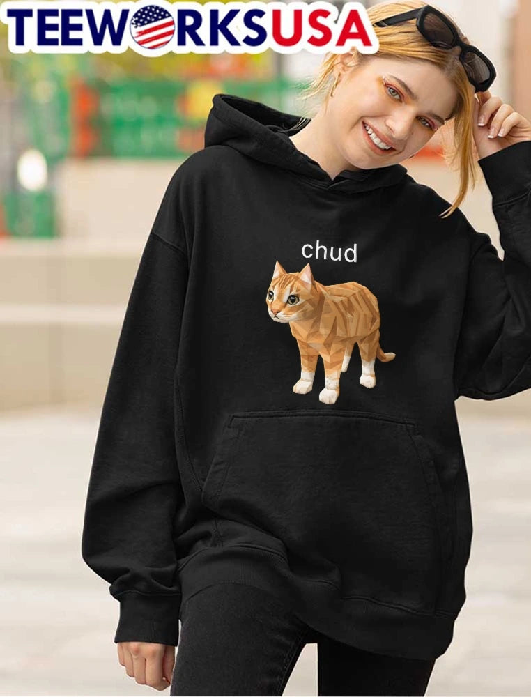 Chud Low Poly Geometric Orange Tabby Cat - Adult & Kids T-Shirts, Sweatshirts & Hoodies apparel design preview 4