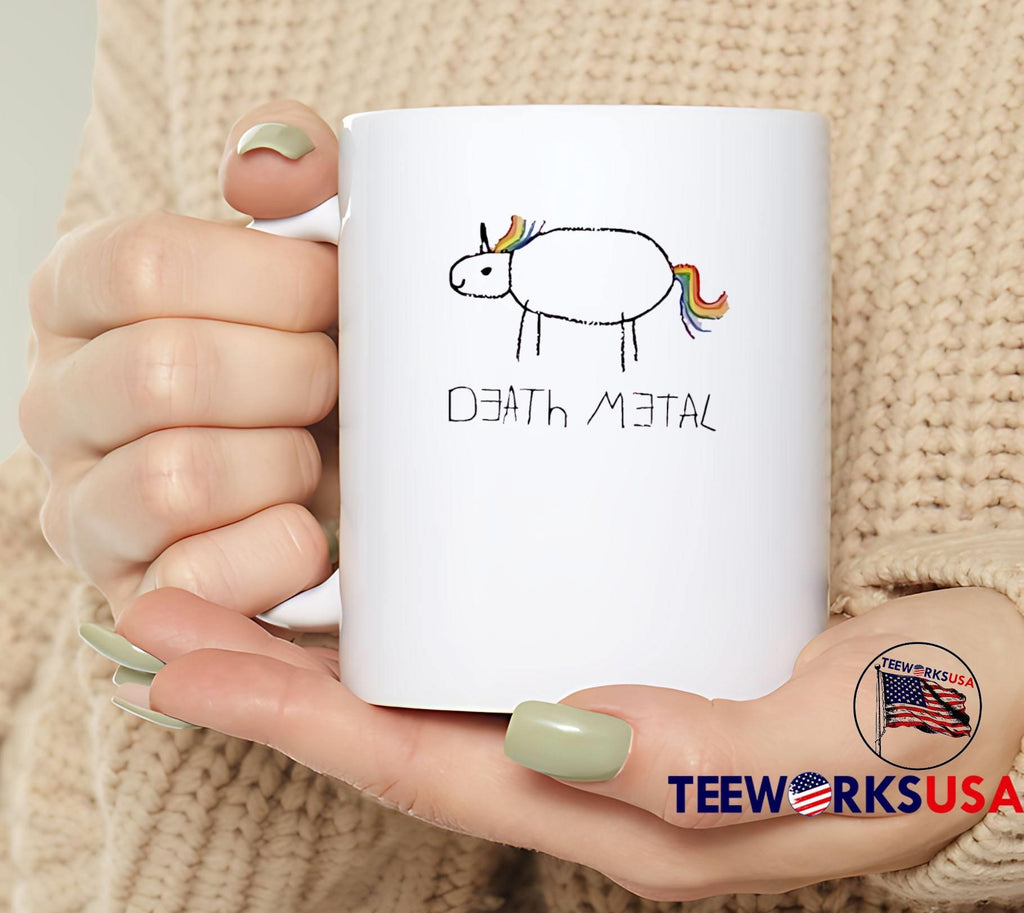 Death Metal Funny Rainbow Unicorn Sketch meme - Adult & Kids T-Shirts, Sweatshirts & Hoodies apparel design preview 6