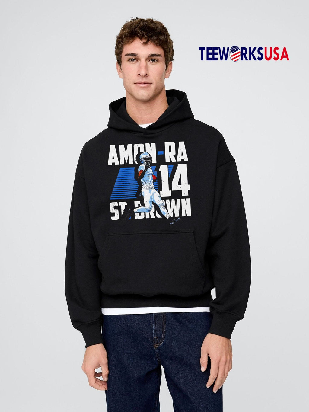 Amon-Ra St. Brown Detroit Player Name - Adult & Kids T-Shirts, Sweatshirts & Hoodies apparel design preview 2