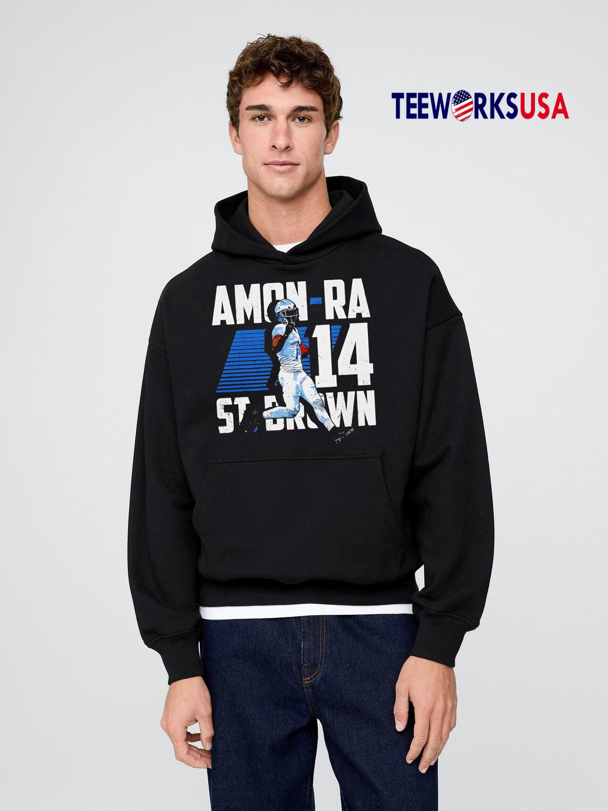 Amon-Ra St. Brown Detroit Player Name - Adult & Kids T-Shirts, Sweatshirts & Hoodies apparel design preview 2