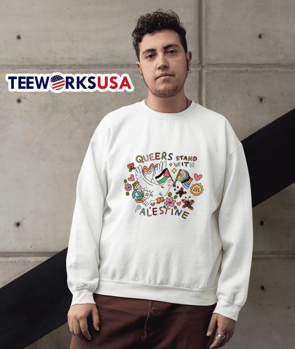 Queer stand with palestine - Adult & Kids T-Shirts, Sweatshirts & Hoodies apparel design preview 3