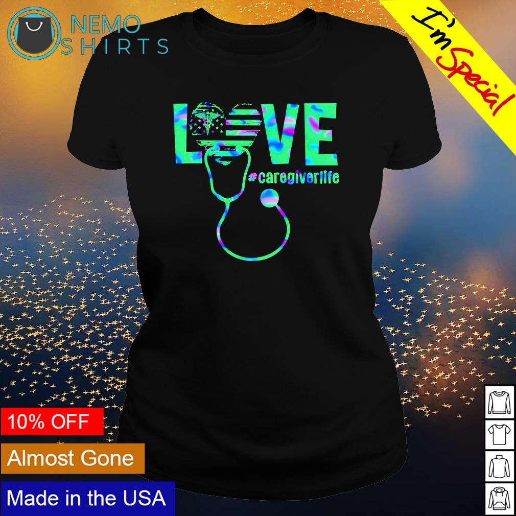 Love caregiver life american flag - Adult & Kids T-Shirts, Sweatshirts & Hoodies apparel design preview 3