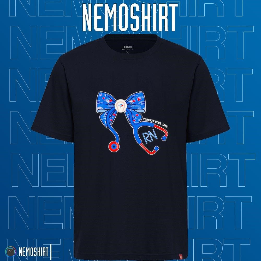 Toronto Blue Jays baseball stethoscope bow - Adult & Kids T-Shirts, Sweatshirts & Hoodies apparel design preview 1
