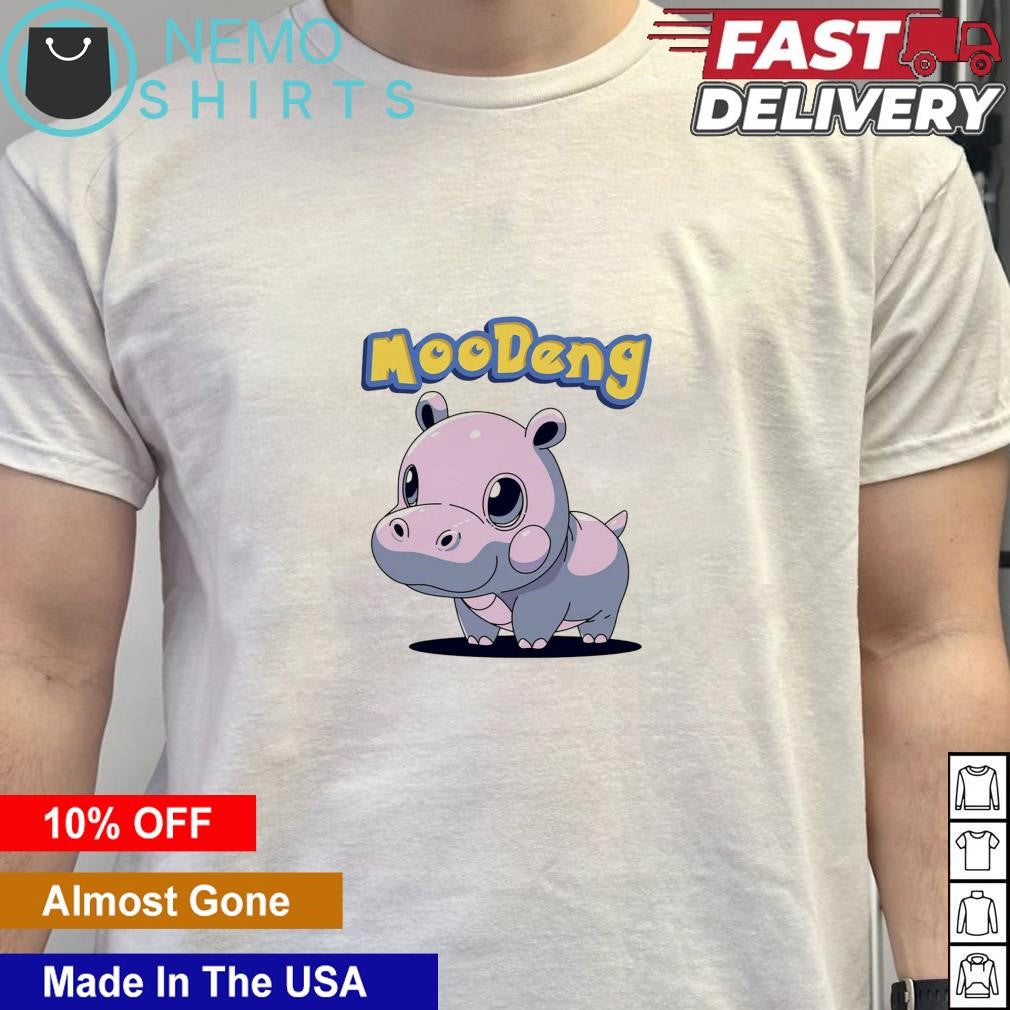 Moo Deng hippo cartoon - Adult & Kids T-Shirts, Sweatshirts & Hoodies apparel design preview 5