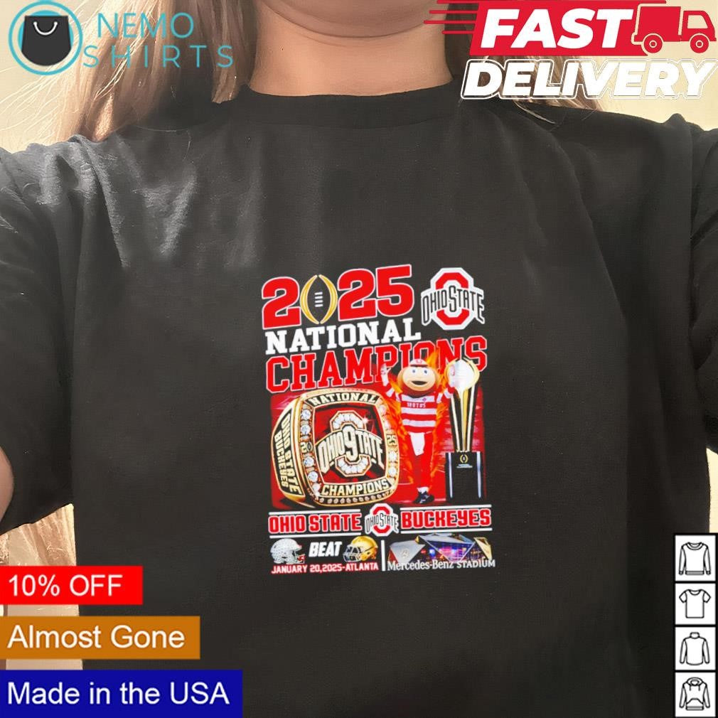 Ohio State Buckeyes 2025 national champions mascot - Adult & Kids T-Shirts, Sweatshirts & Hoodies apparel design preview 3