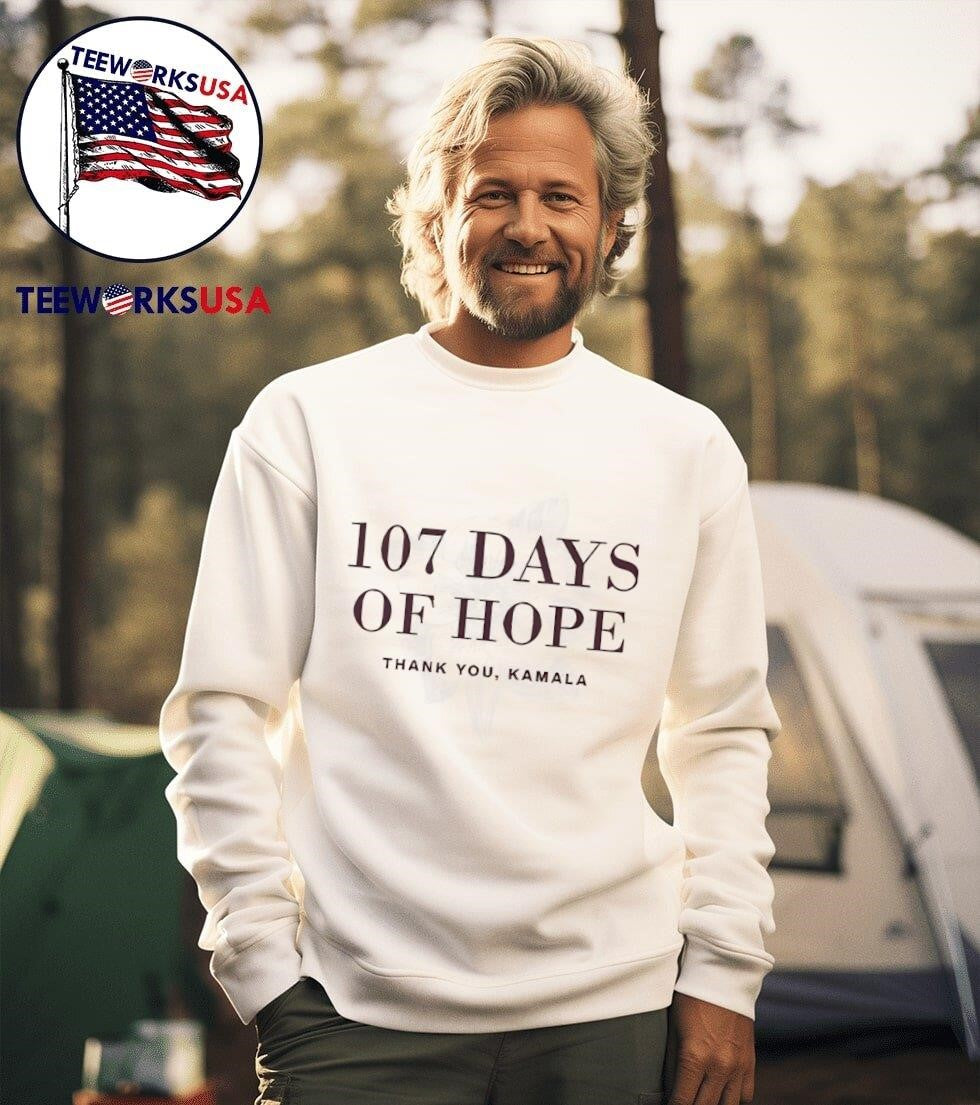 107 Days of Hope Kamala Harris - Adult & Kids T-Shirts, Sweatshirts & Hoodies apparel design preview 3