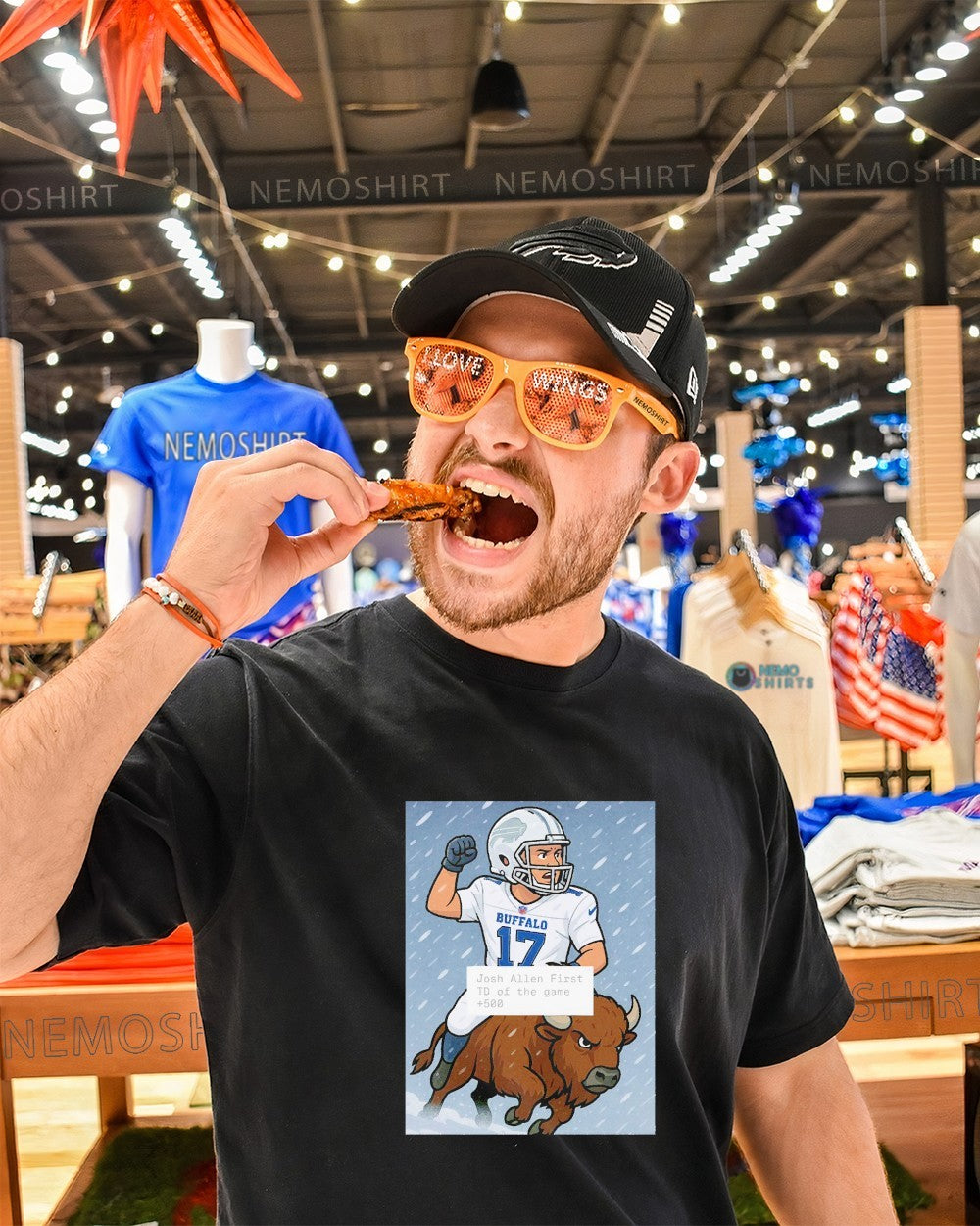 Josh Allen first TD of the game 500 Buffalo Bills - Adult & Kids T-Shirts, Sweatshirts & Hoodies apparel design preview 1