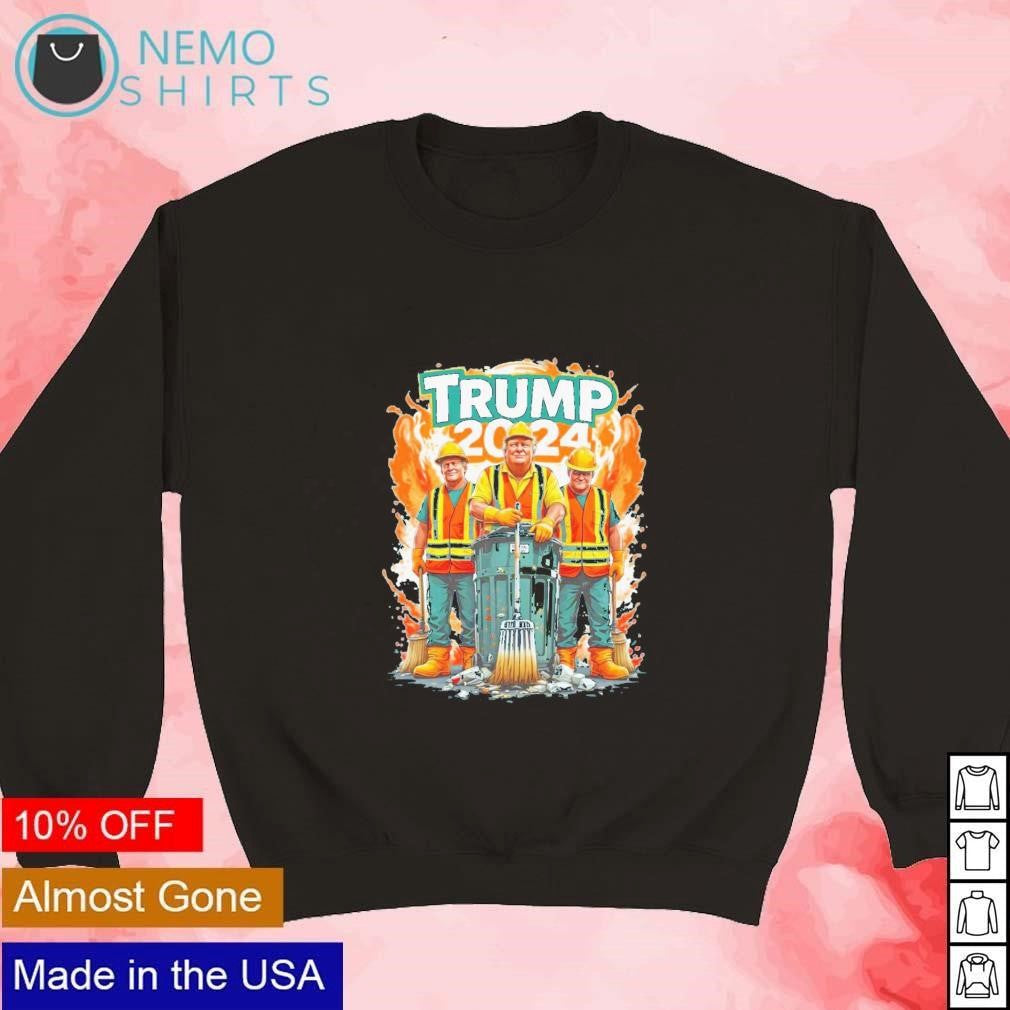 Trump 2024 garbage crew cleaning up - Adult & Kids T-Shirts, Sweatshirts & Hoodies apparel design preview 3