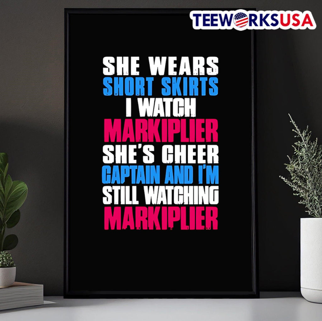 She Wears Short Skirts I Watch Markiplier She's Cheer - Adult & Kids T-Shirts, Sweatshirts & Hoodies apparel design preview 5