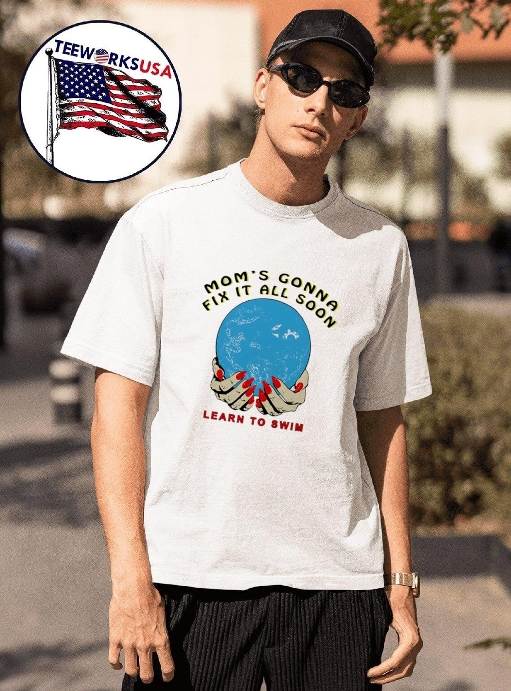 Mom's gonna fix it all soon learn to swim - Adult & Kids T-Shirts, Sweatshirts & Hoodies apparel design preview 1