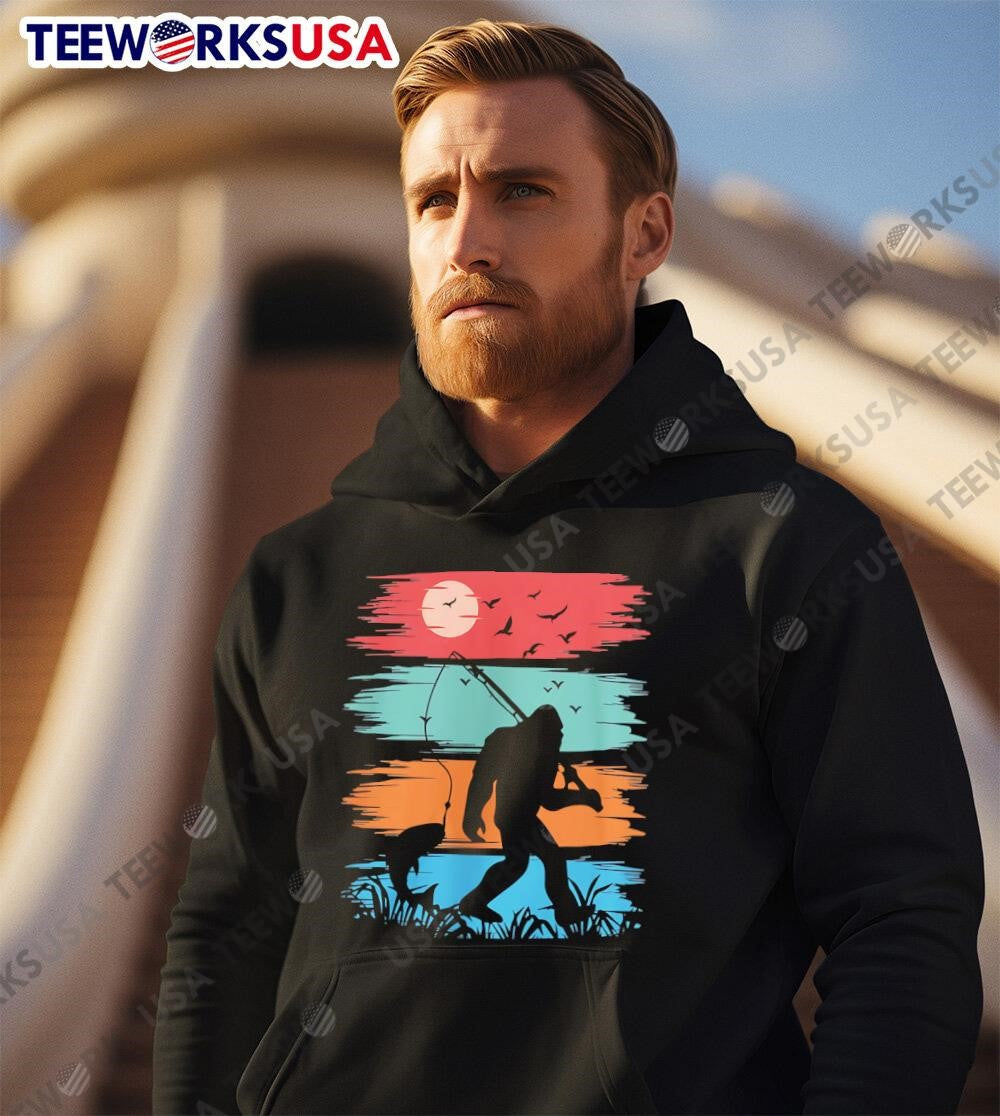 Squatchin' with Fish - Adult & Kids T-Shirts, Sweatshirts & Hoodies apparel design preview 2