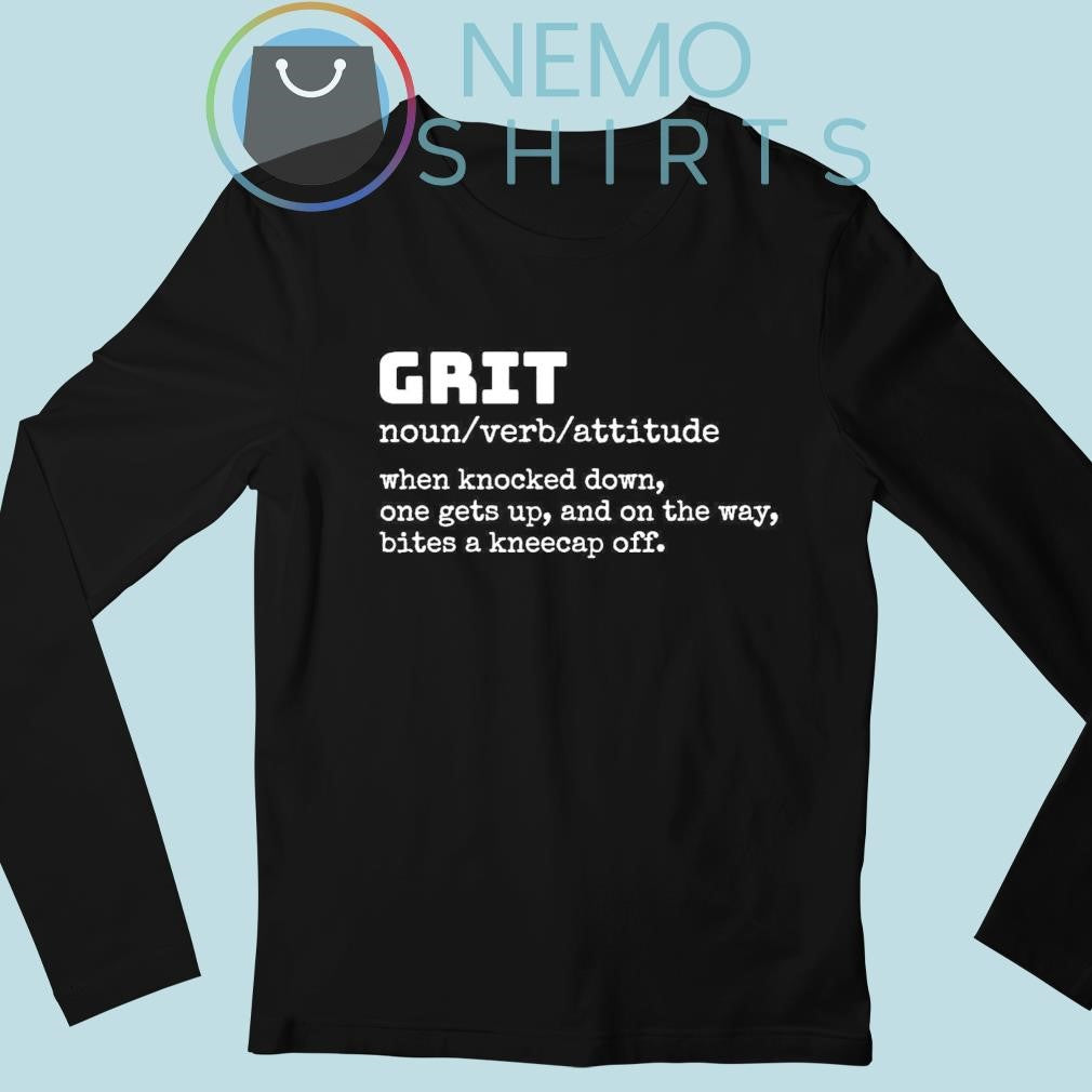 Grit noun verb attitude bites a kneecap off Detroit - Adult & Kids T-Shirts, Sweatshirts & Hoodies apparel design preview 3