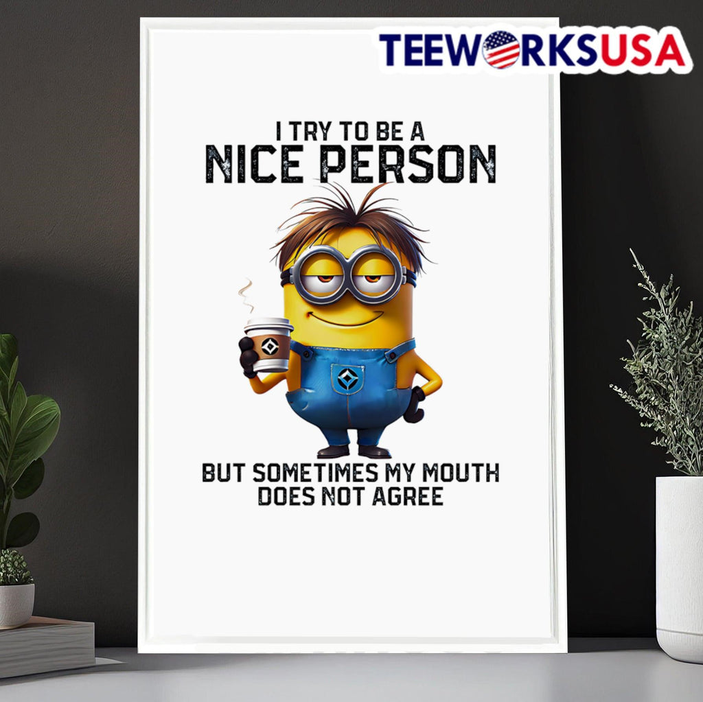 Minion I try to be a nice person but sometimes my - Adult & Kids T-Shirts, Sweatshirts & Hoodies apparel design preview 6