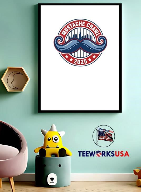 Mustache crawl 2025 - Adult & Kids T-Shirts, Sweatshirts & Hoodies apparel design preview 3