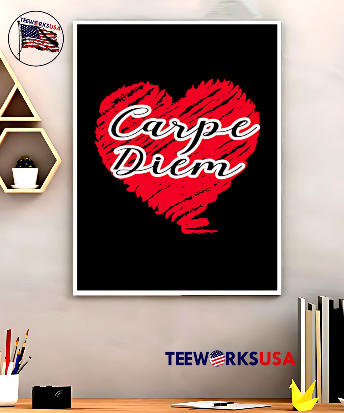 Carpe Diem heart - Adult & Kids T-Shirts, Sweatshirts & Hoodies apparel design preview 5