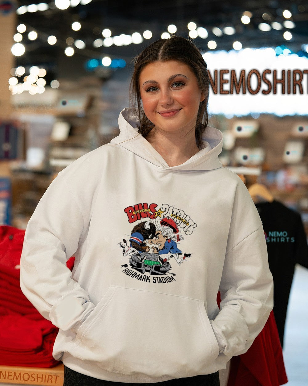 Buffalo Bills vs New England Patriots Highmark - Adult & Kids T-Shirts, Sweatshirts & Hoodies apparel design preview 5