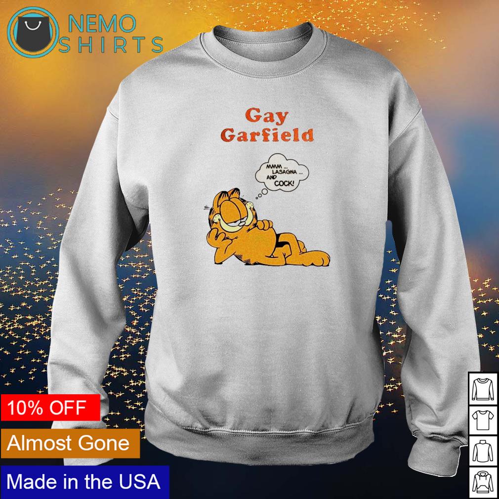Gay Garfield mmm lasagna cock - Adult & Kids T-Shirts, Sweatshirts & Hoodies apparel design preview 4