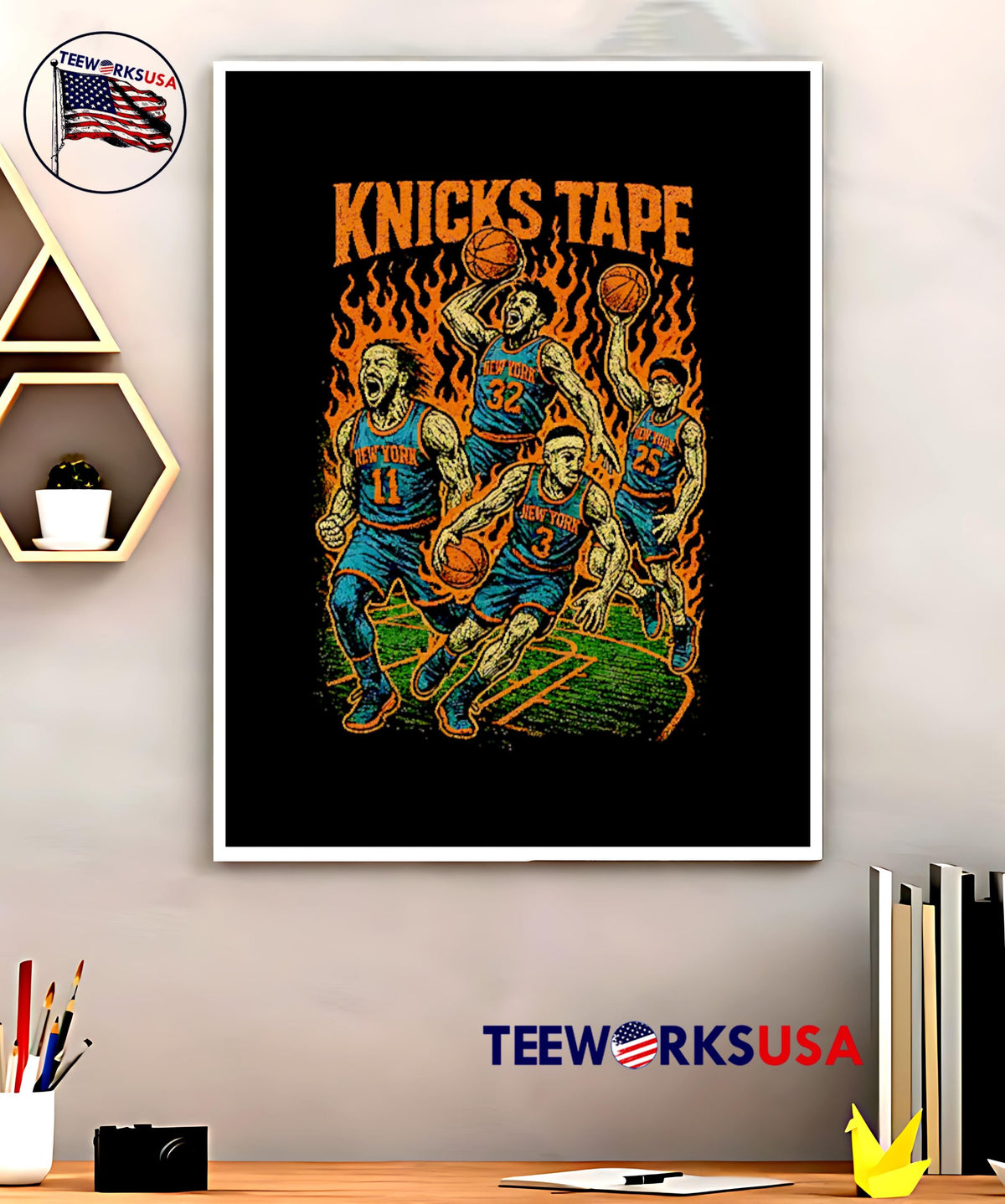 Knicks Tape Inferno heat - Adult & Kids T-Shirts, Sweatshirts & Hoodies apparel design preview 5