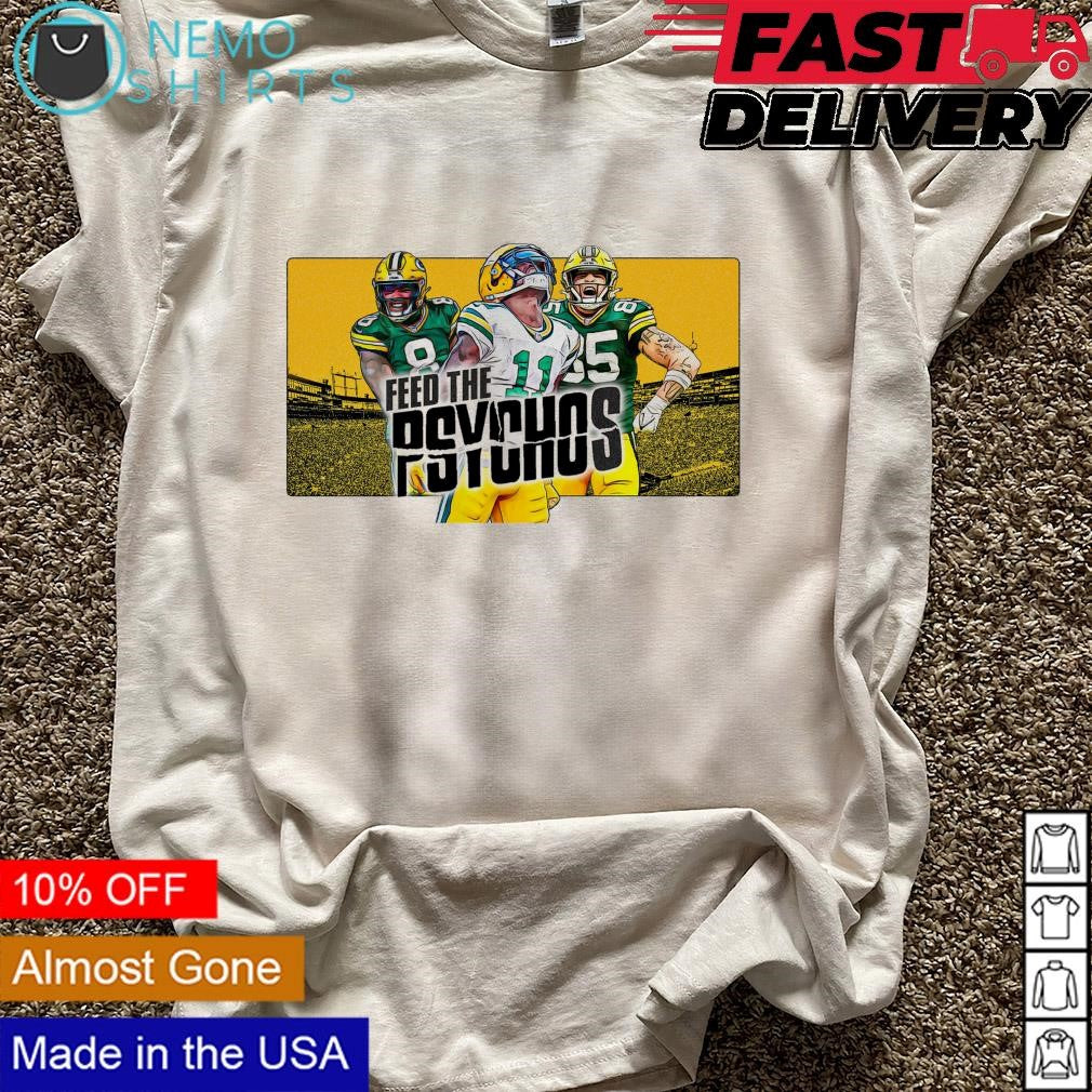Green Bay Packers feed the psychos - Adult & Kids T-Shirts, Sweatshirts & Hoodies apparel design preview 5
