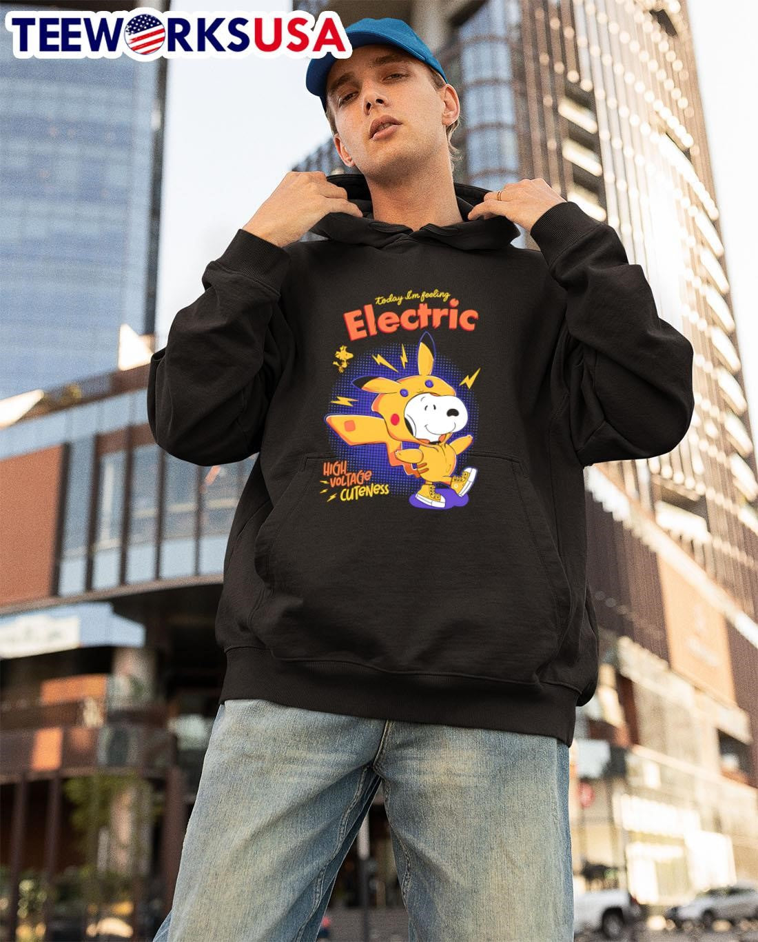 Snoopy in a Pikachu costume to day I'm Feeling - Adult & Kids T-Shirts, Sweatshirts & Hoodies apparel design preview 3