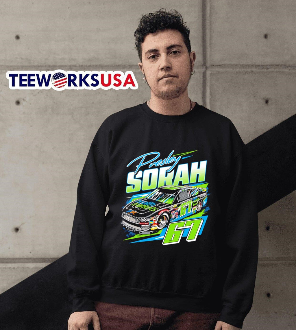 Presley Sorah 67 racing car graphic - Adult & Kids T-Shirts, Sweatshirts & Hoodies apparel design preview 6