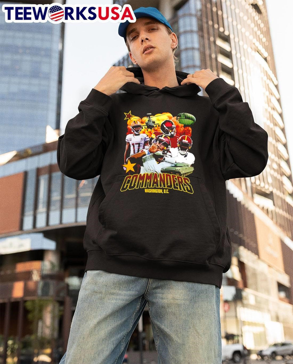 Commanders Washington D.C. Military Tank Football - Adult & Kids T-Shirts, Sweatshirts & Hoodies apparel design preview 3