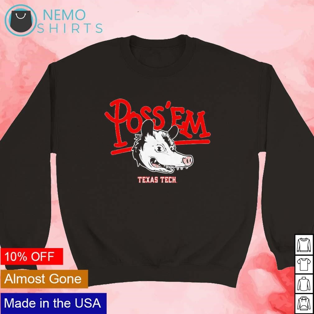 Poss 'em Texas Tech possum - Adult & Kids T-Shirts, Sweatshirts & Hoodies apparel design preview 5