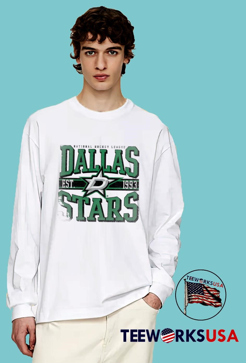 Dallas Stars Retro Vibe 1993 vinatge - Adult & Kids T-Shirts, Sweatshirts & Hoodies apparel design preview 4