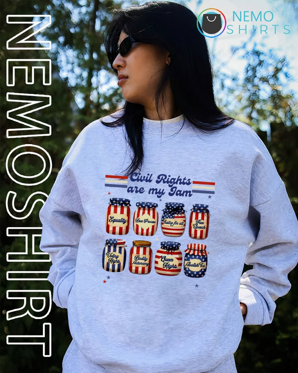Civil rights are my jam patriotic jars - Adult & Kids T-Shirts, Sweatshirts & Hoodies apparel design preview 2