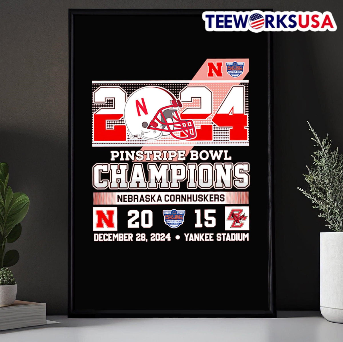2024 Pinstripe Bowl Champions Nebraska Cornhuskers - Adult & Kids T-Shirts, Sweatshirts & Hoodies apparel design preview 5