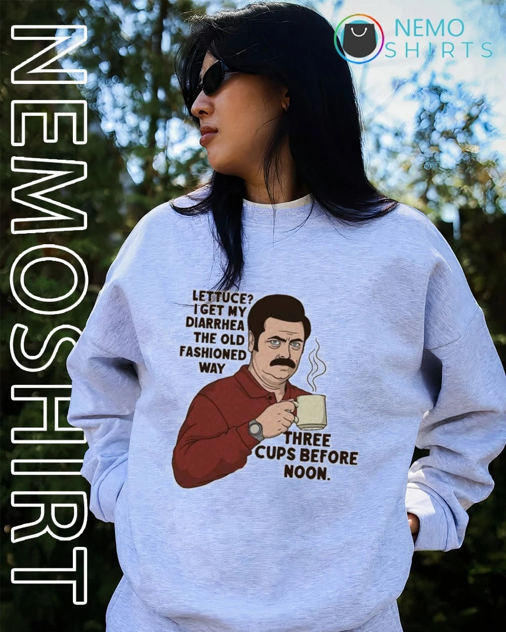 Ron Swanson lettuce I get my diarrhea the old - Adult & Kids T-Shirts, Sweatshirts & Hoodies apparel design preview 2