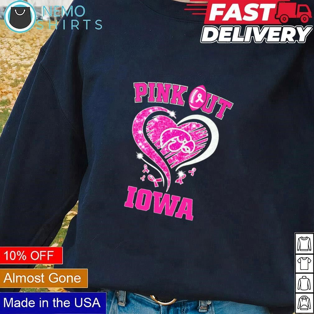 Pink out breast cancer Iowa Hawkeyes - Adult & Kids T-Shirts, Sweatshirts & Hoodies apparel design preview 1