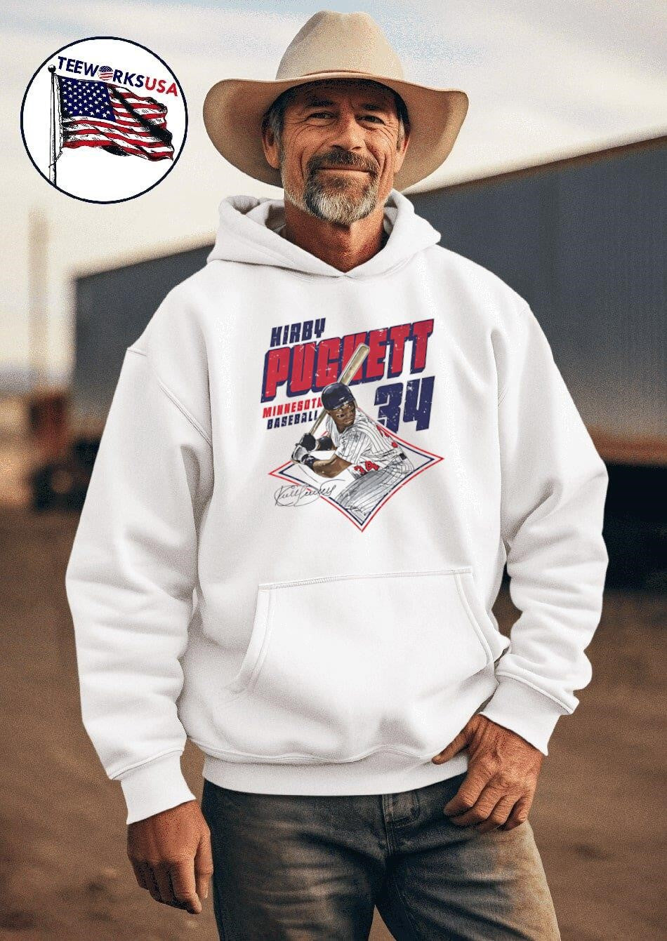 Kirby Puckett Minnesota baseball diamond - Adult & Kids T-Shirts, Sweatshirts & Hoodies apparel design preview 2