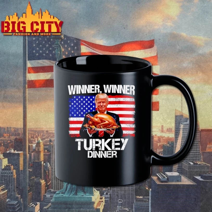 Trump Winner Turkey Dinner Thanksgiving American Flag - Adult & Kids T-Shirts, Sweatshirts & Hoodies apparel design preview 3
