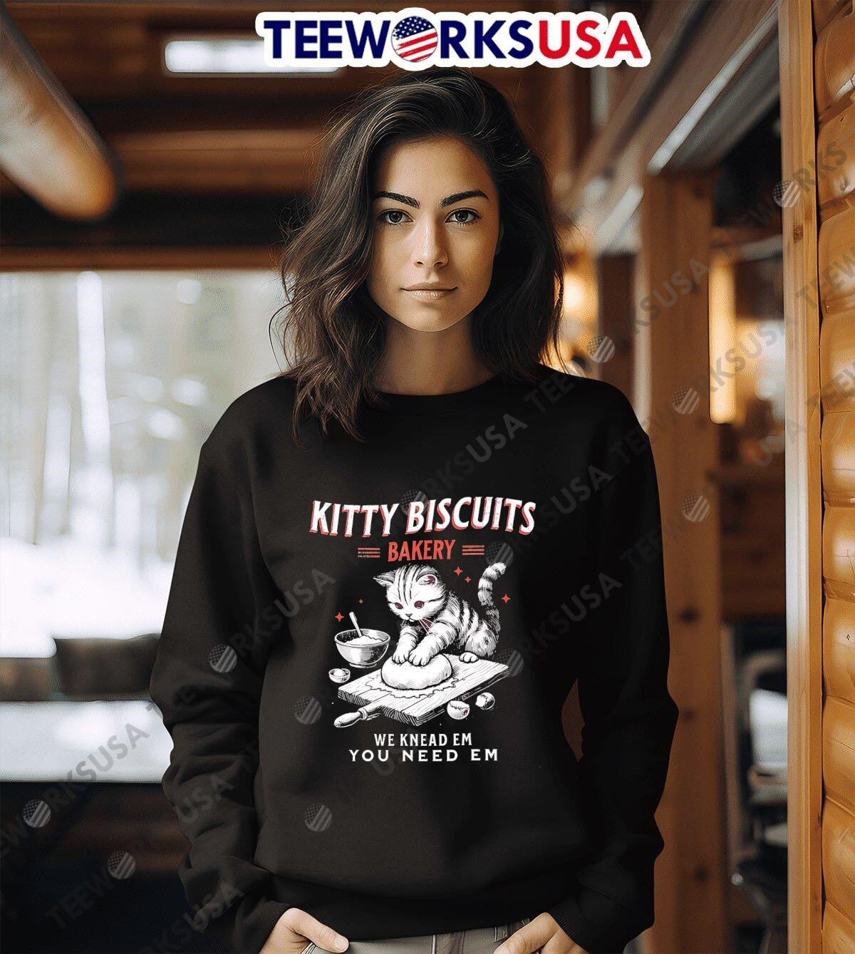 Kitty Biscuits Cat We Knead Em You Need - Adult & Kids T-Shirts, Sweatshirts & Hoodies apparel design preview 6