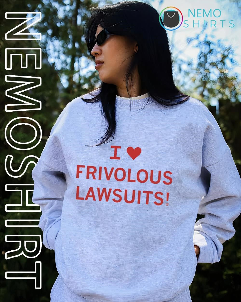 I heart Frivolous Lawsuits - Adult & Kids T-Shirts, Sweatshirts & Hoodies apparel design preview 2