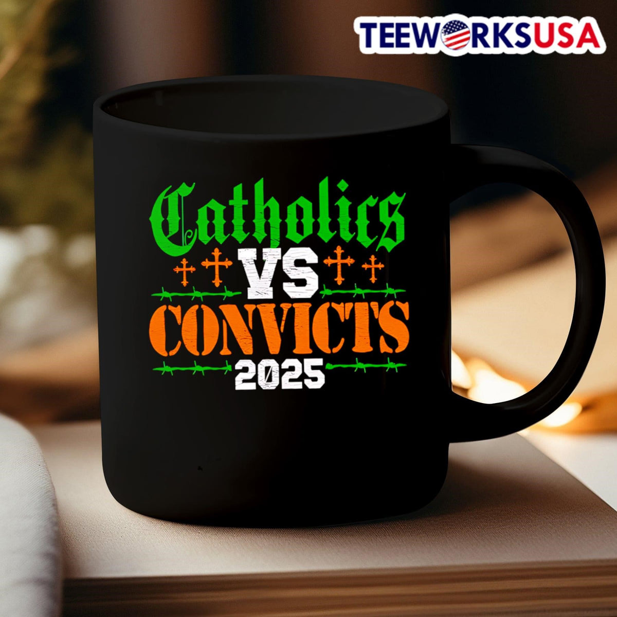 Catholics vs convicts 2025 - Adult & Kids T-Shirts, Sweatshirts & Hoodies apparel design preview 3
