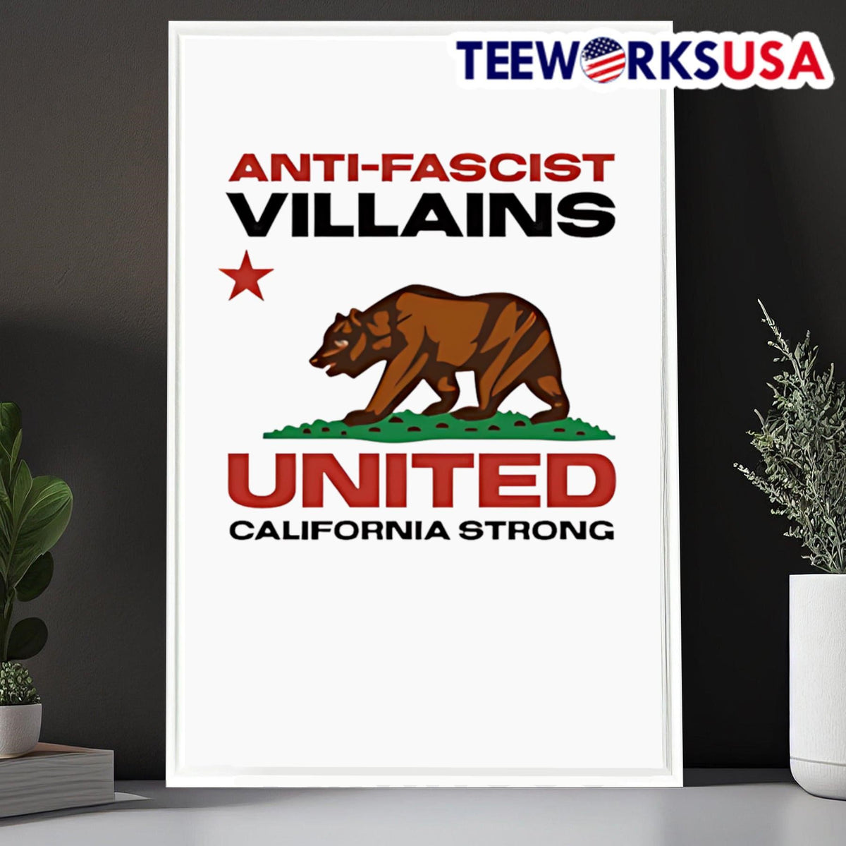 Anti-fascist villains United California strong - Adult & Kids T-Shirts, Sweatshirts & Hoodies apparel design preview 6