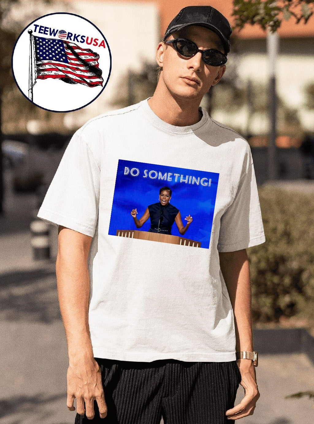 Michelle Obama said do something at DNC - Adult & Kids T-Shirts, Sweatshirts & Hoodies apparel design preview 1