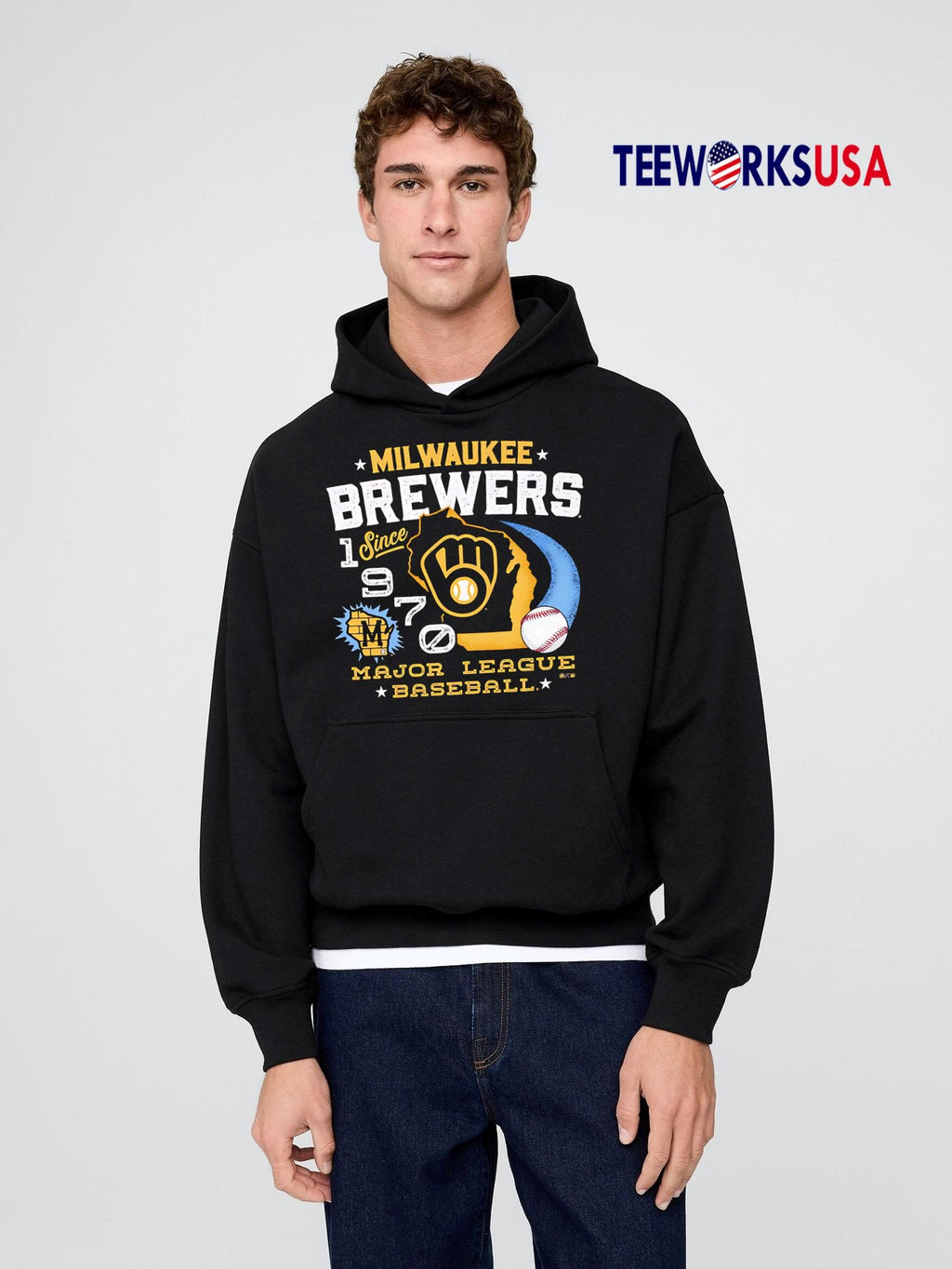 Milwaukee Brewers since 1970 Major League Baseball - Adult & Kids T-Shirts, Sweatshirts & Hoodies apparel design preview 2