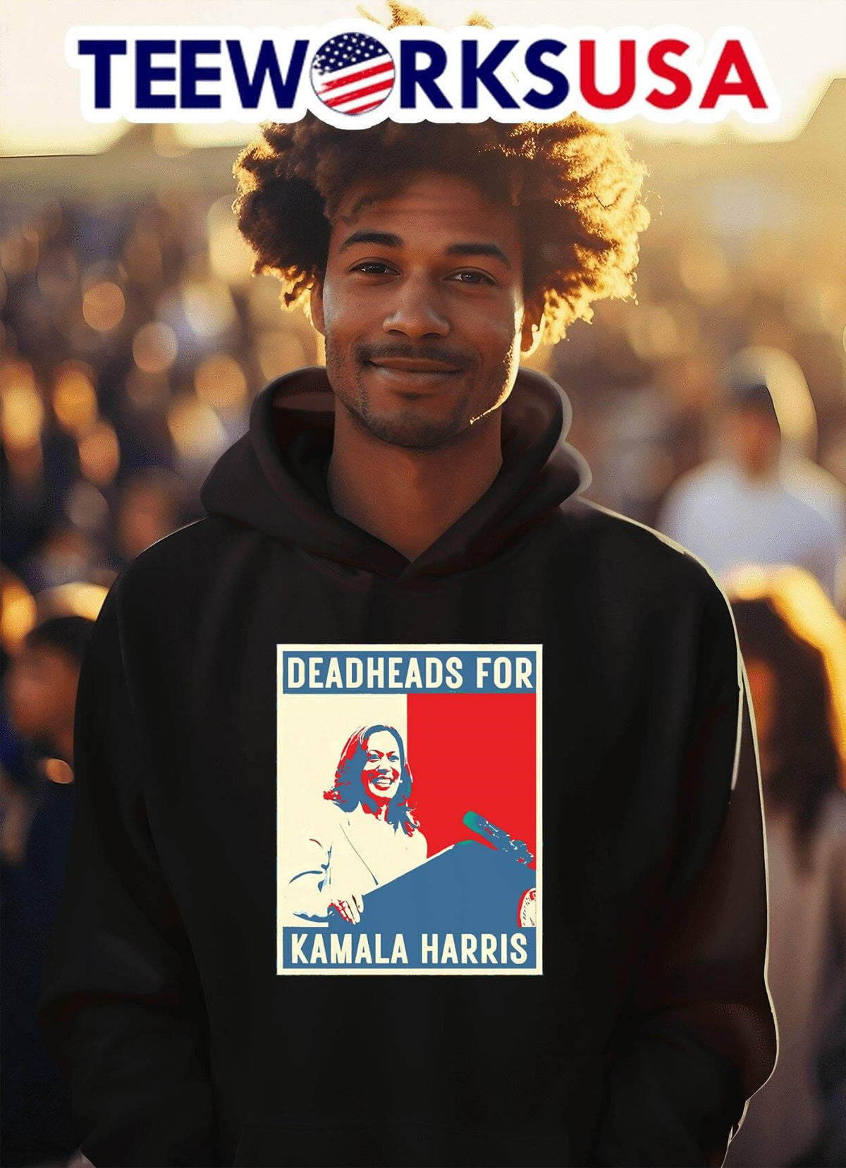 Deadheads for Kamala Harris art - Adult & Kids T-Shirts, Sweatshirts & Hoodies apparel design preview 2