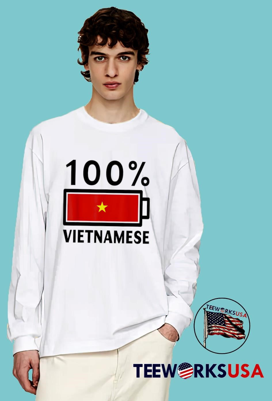 100% Vietnamese Battery Power - Adult & Kids T-Shirts, Sweatshirts & Hoodies apparel design preview 4