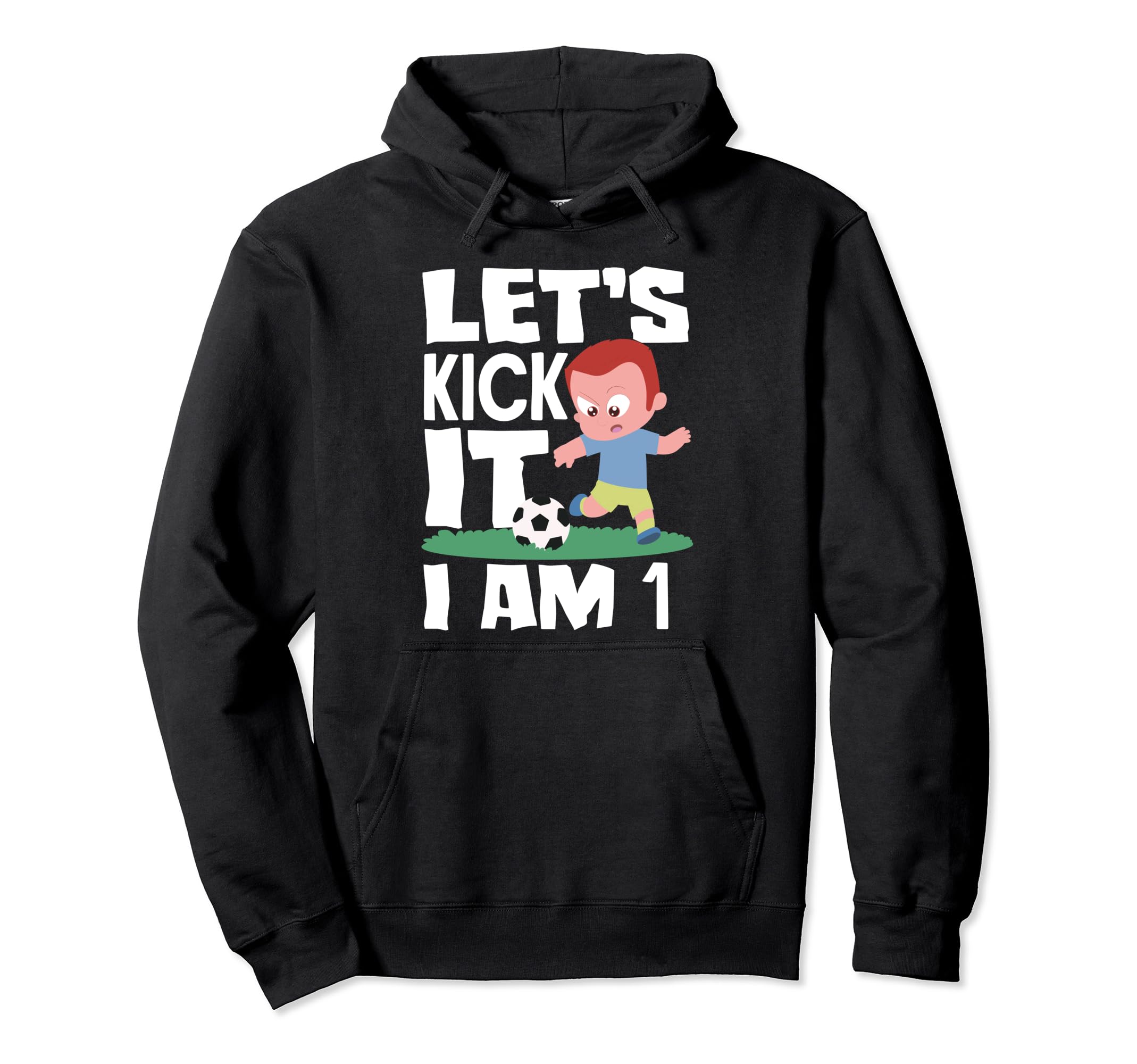 1St Birthday 1 Year Soccer Football Hoodie - Custom Art Print for Adults - T-Shirt, Sweatshirt, Hoodie