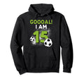15Th Birthday Soccer Theme 15Year Hoodie - Casual Everyday Wear Men Women - T-Shirt, Sweatshirt, Hoodie